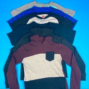 Boys mix lot large shirts and jacket 10/12